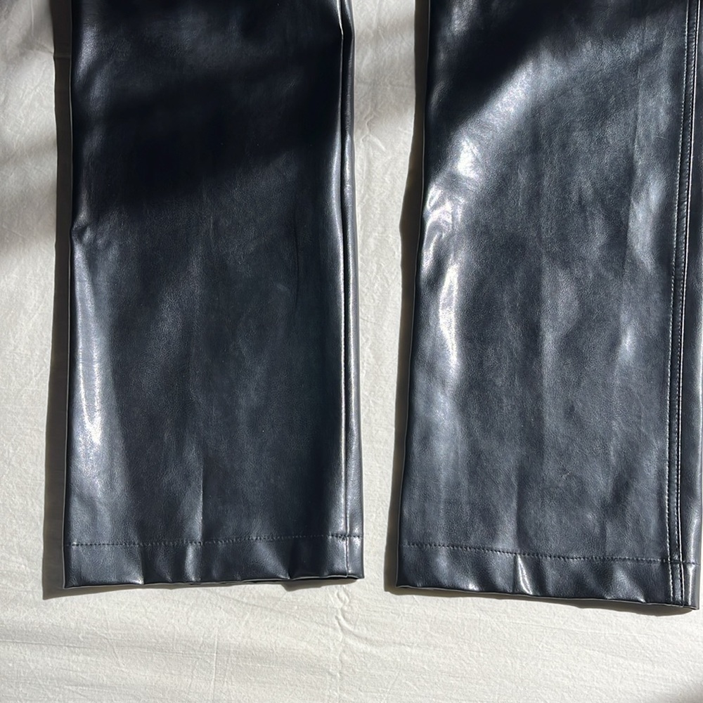 Vintage 90s Positano Charles Lapson  Faux Leather Pants Black Women's 30 - Picture 7 of 14